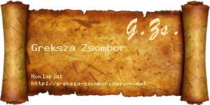 Greksza Zsombor névjegykártya